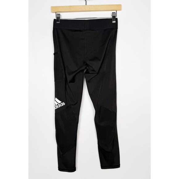 Adidas Womens Small S Black AeroReady Logo Leggings with Side Pocket Athletic - Picture 2 of 8